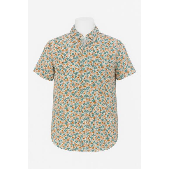 6 for $20 J Crew Flex Washed Shirt M Slim Fit Multicolor Floral Short Sleeve - Picture 1 of 7